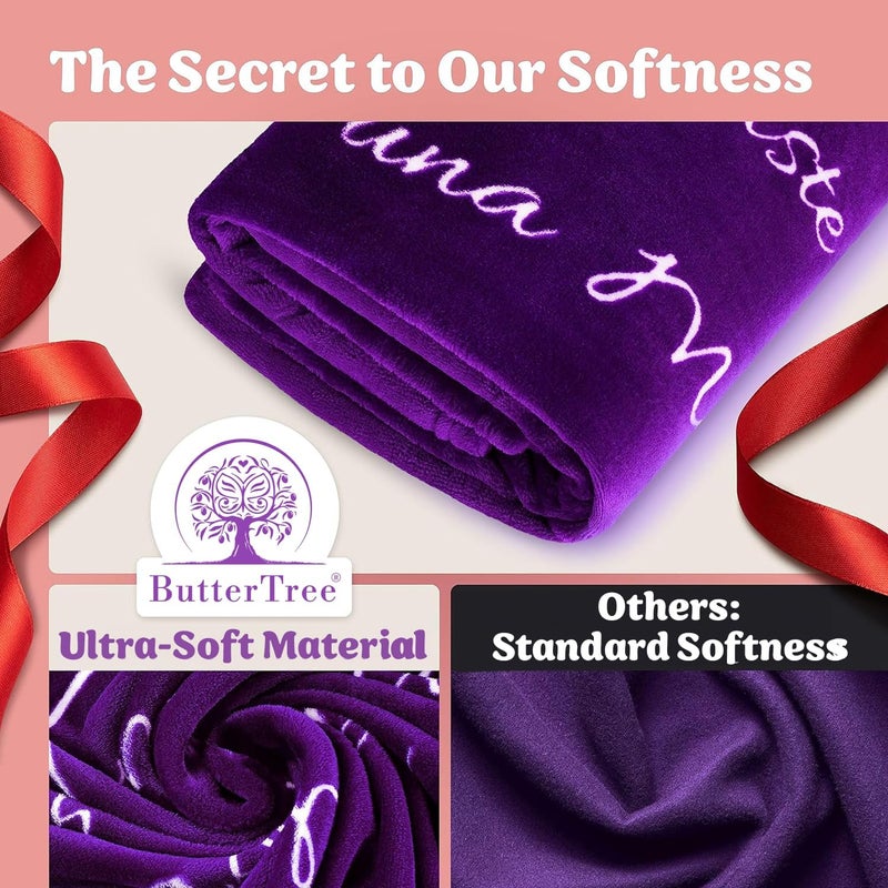 ButterTree Birthday Gifts for Mom -Soft Purple Blanket with Meaningful Words, Sentimental Gift for Women, Cozy Fleece Throw for Momâ€™s Birthday or Special Occasions - Image 5
